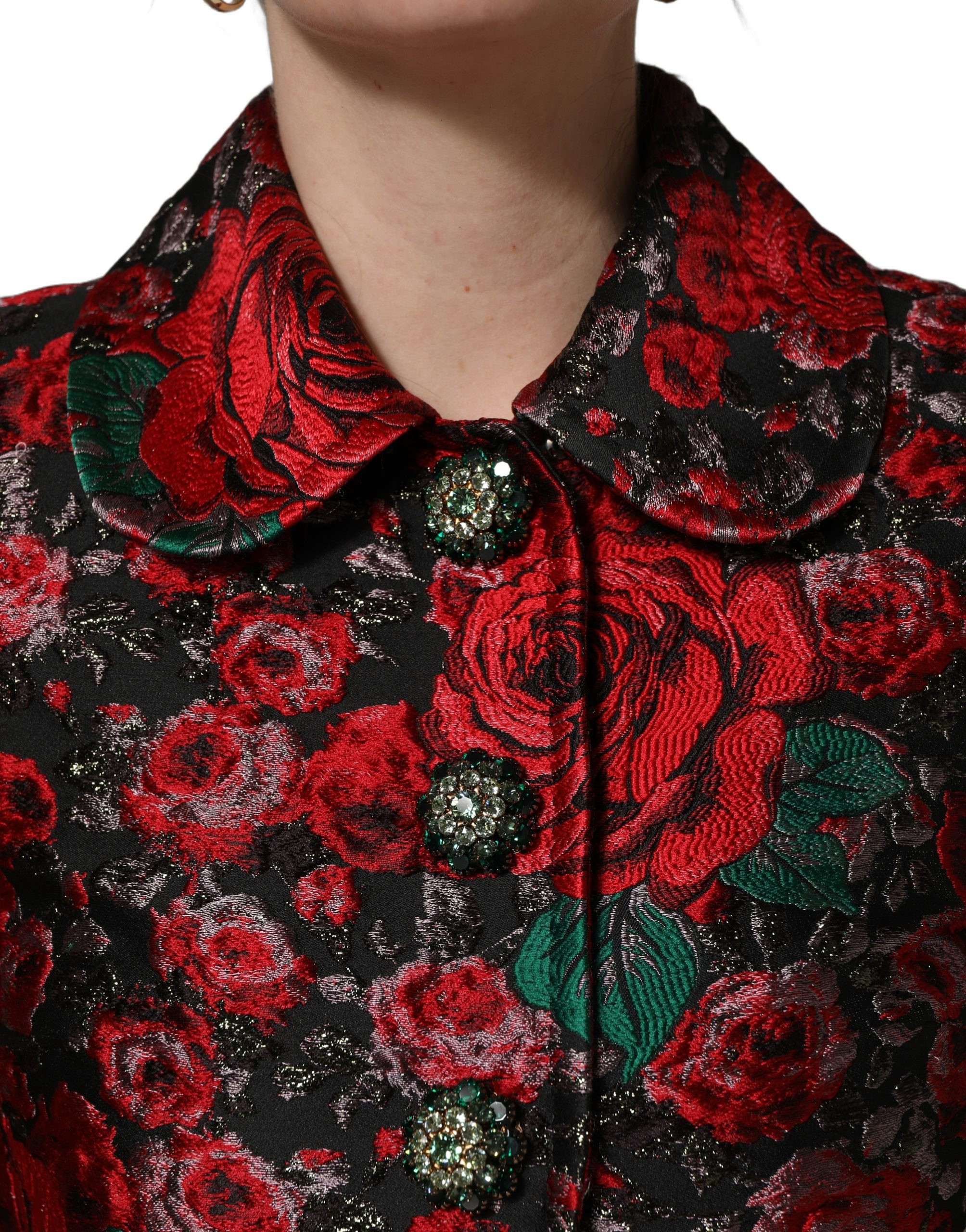 Sakko Dolce & Gabbana Mehrfarbiges Brokat-Blazer mit Blumenmuster und Knöpfen