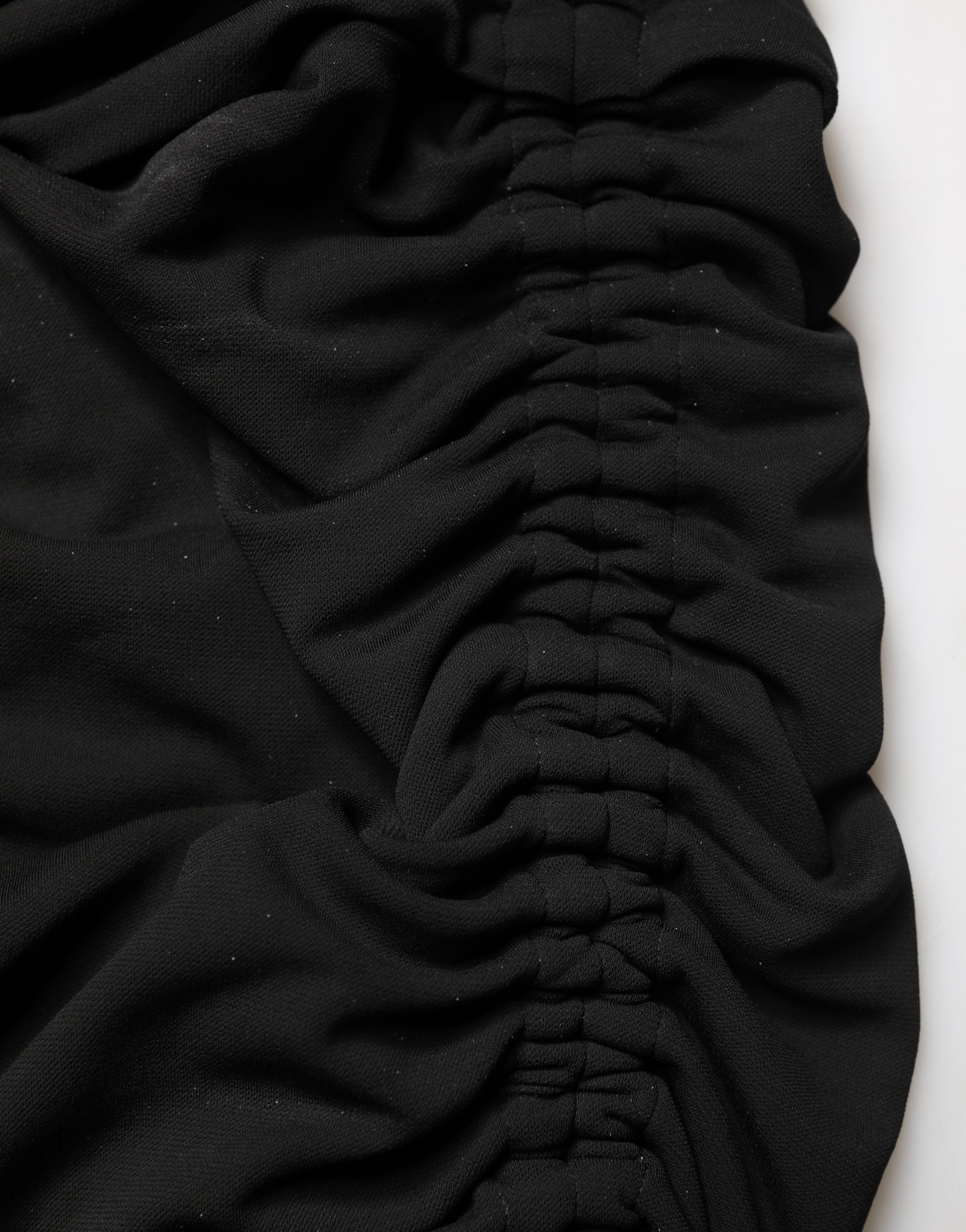 Black Jersey Calf Length Cut-Out Ruched Dress Dolce & Gabbana