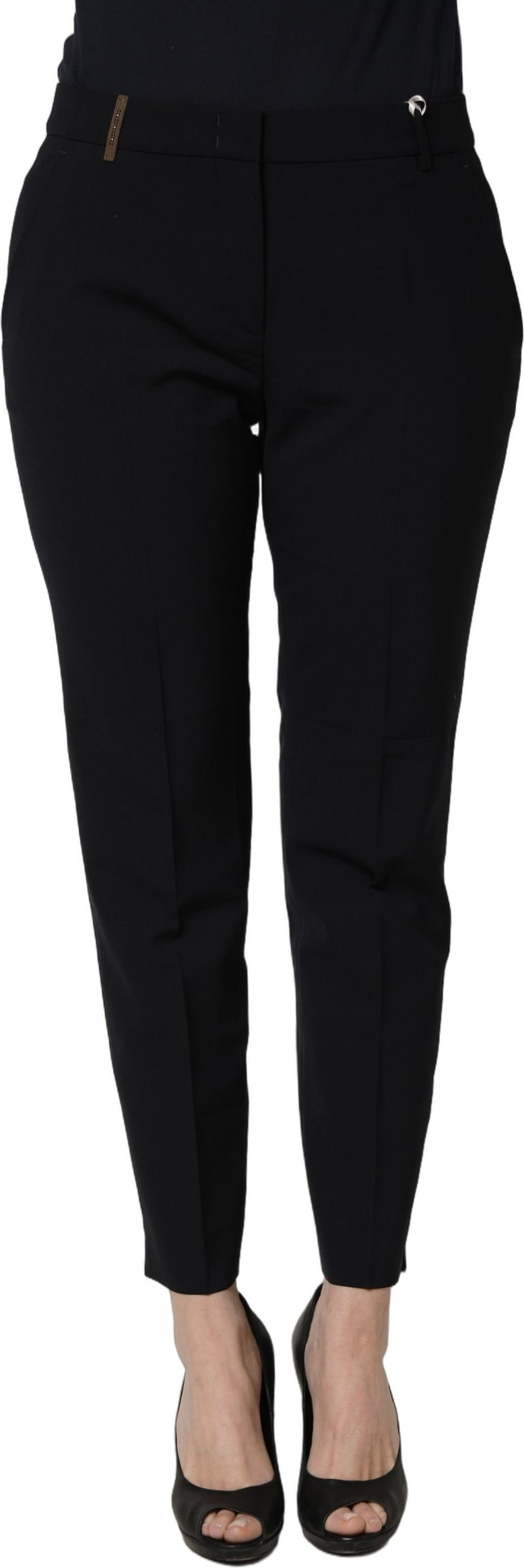 Trouser Pants Peserico Black Skinny Mid Waist