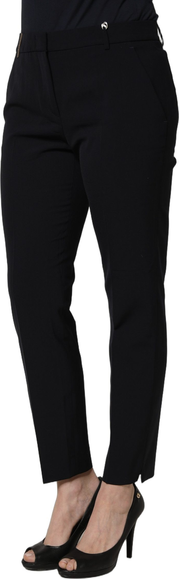 Stoffhose Peserico Schwarz Skinny Mid Waist