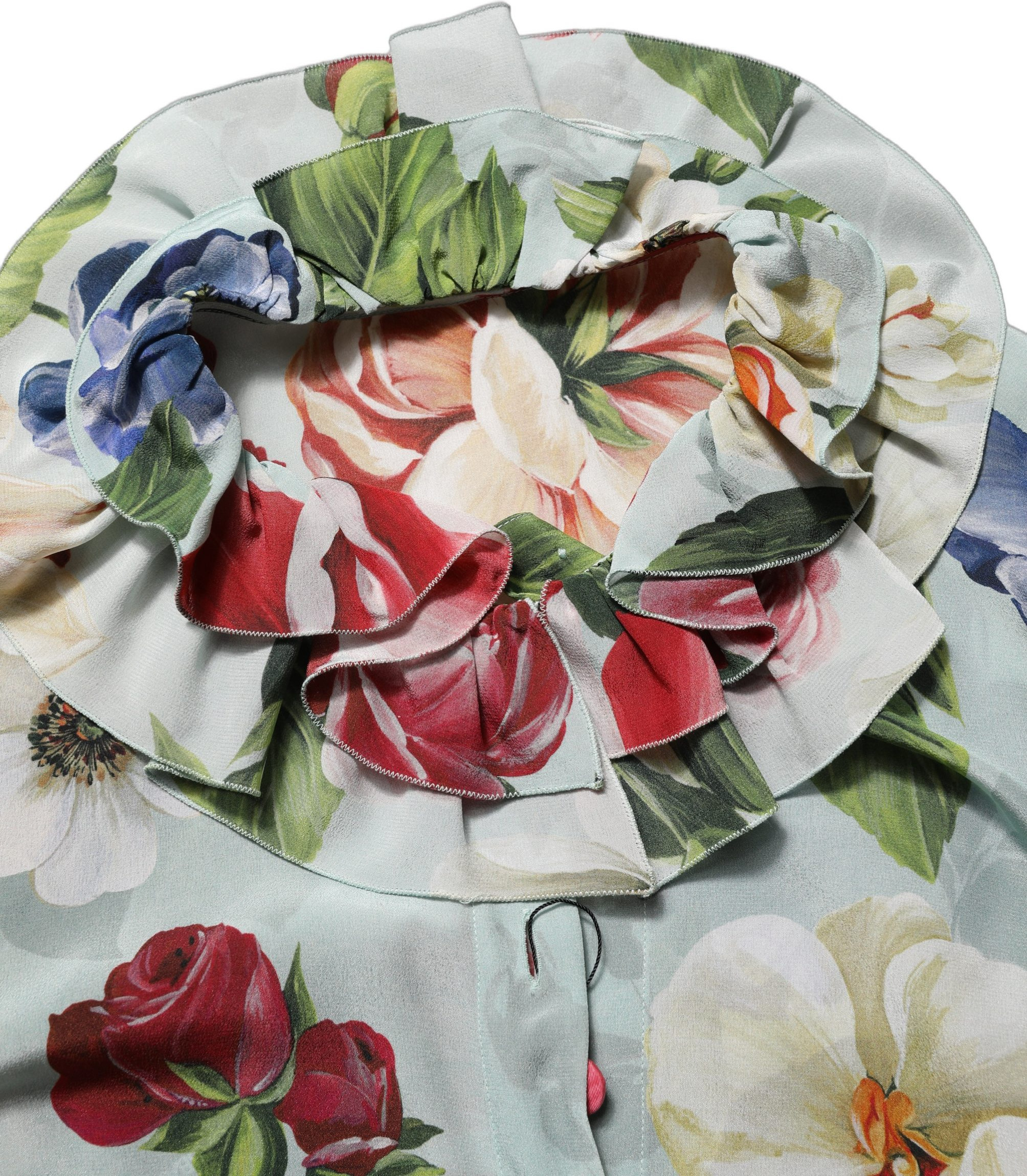 Shirt Top Dolce & Gabbana Multicolor Floral Silk Cropped