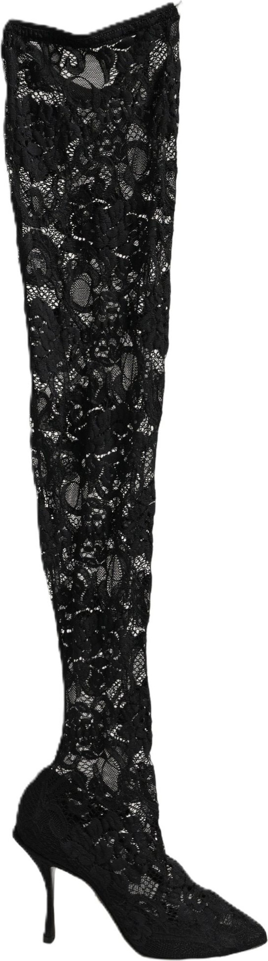 Pumps Dolce & Gabbana Schwarze Taormina Spitze Socken Stiefel