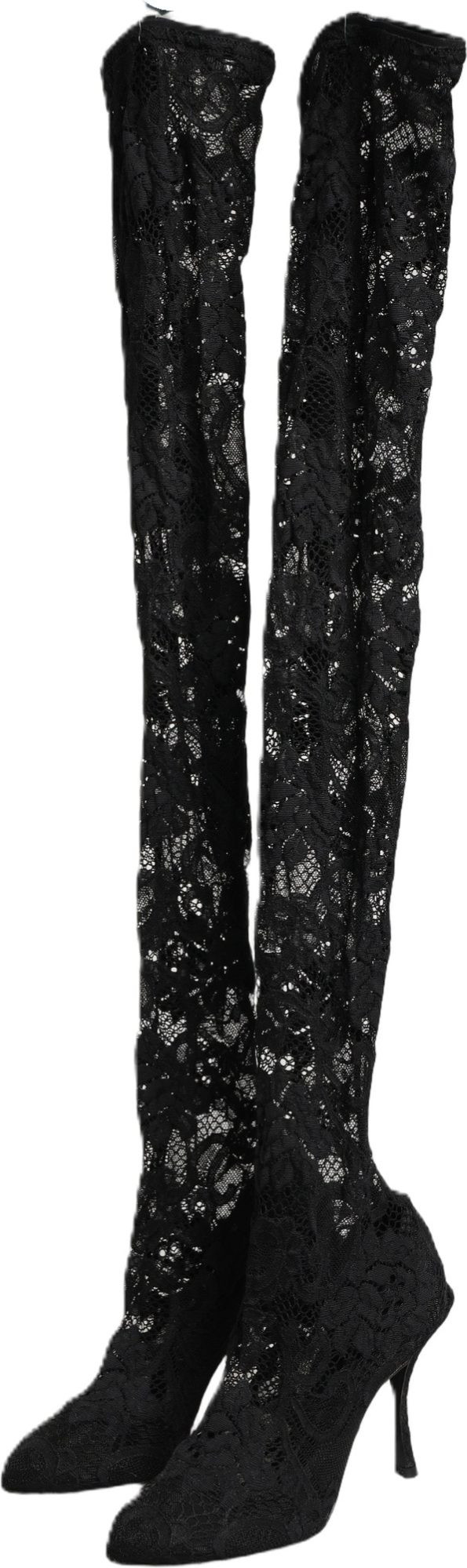 Pumps Dolce & Gabbana Schwarze Taormina Spitze Socken Stiefel