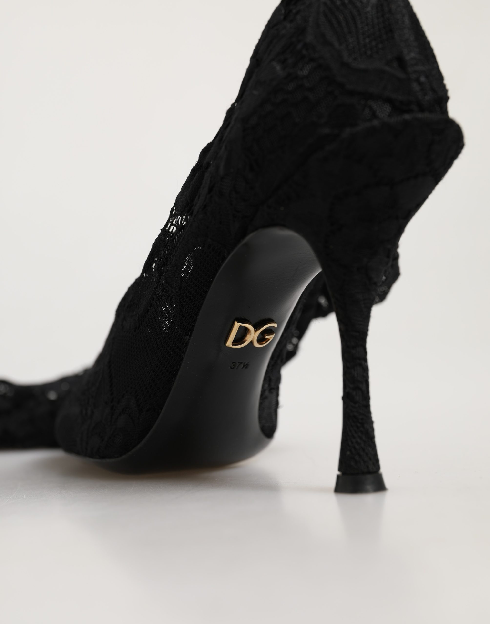 Pumps Dolce & Gabbana Schwarze Taormina Spitze Socken Stiefel