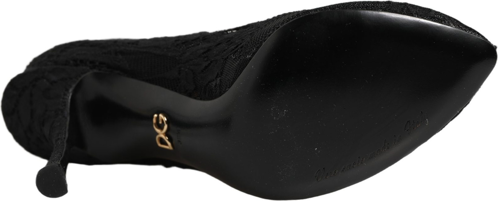 Pumps Dolce & Gabbana Schwarze Taormina Spitze Socken Stiefel