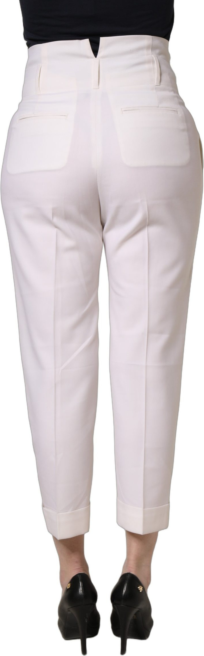 Hosen Weiße Skinny High Waist Chino Cropped Hose