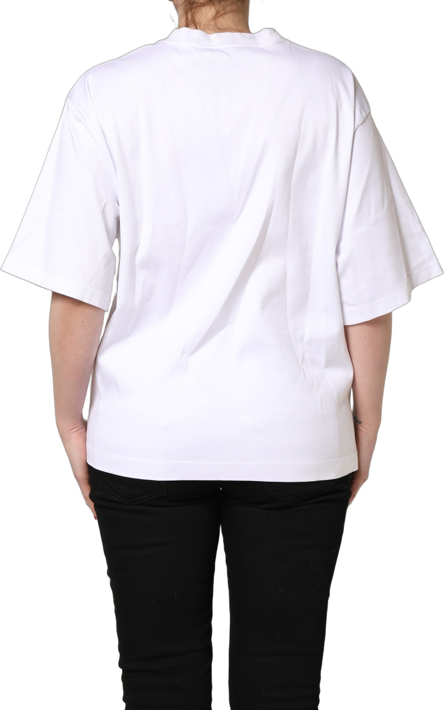 T-shirt White Dolce & Gabbana I'm a Super Model Fan Print Jersey