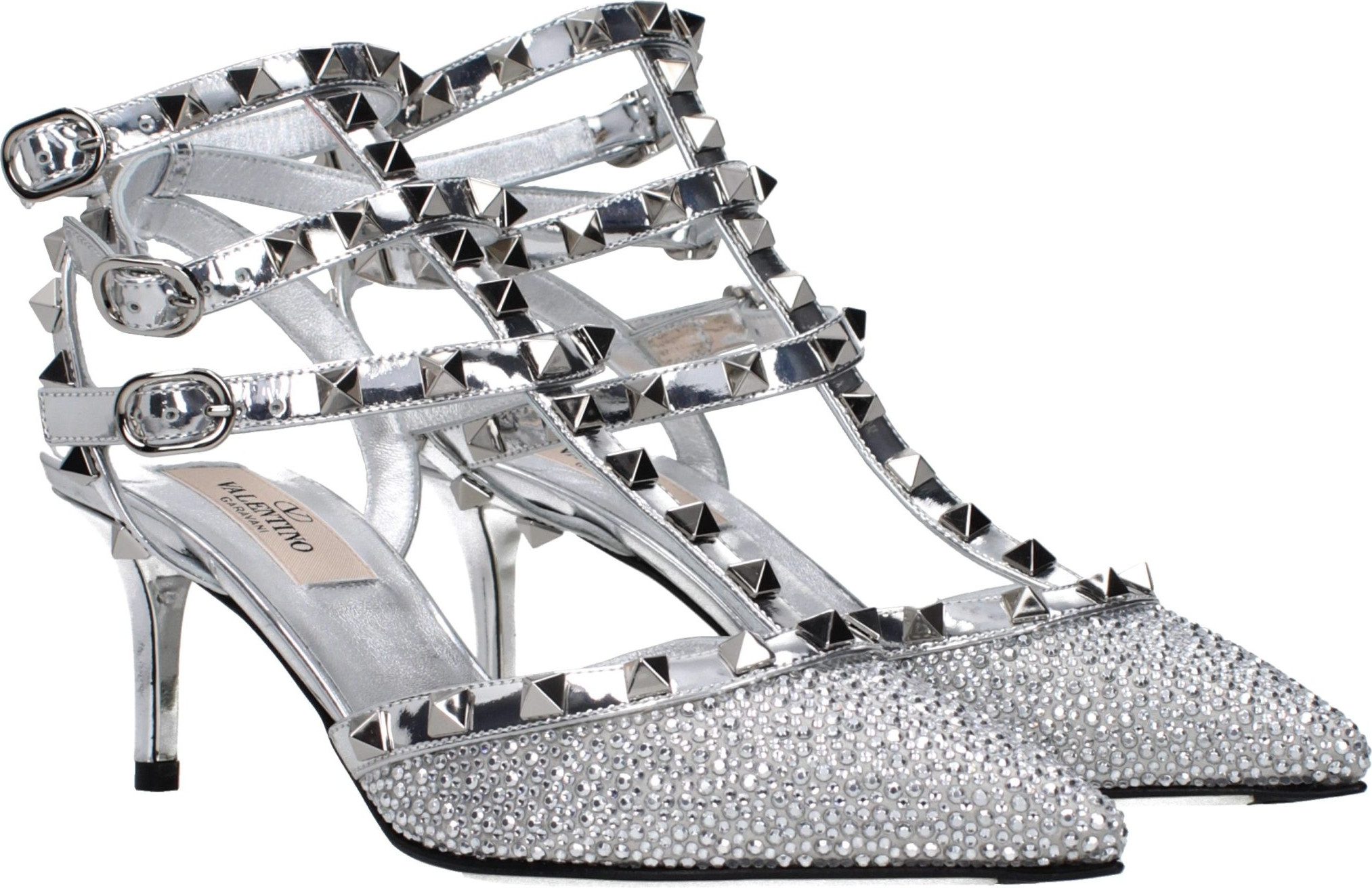 Босоножки Valentino Garavani Серые Кожаные
