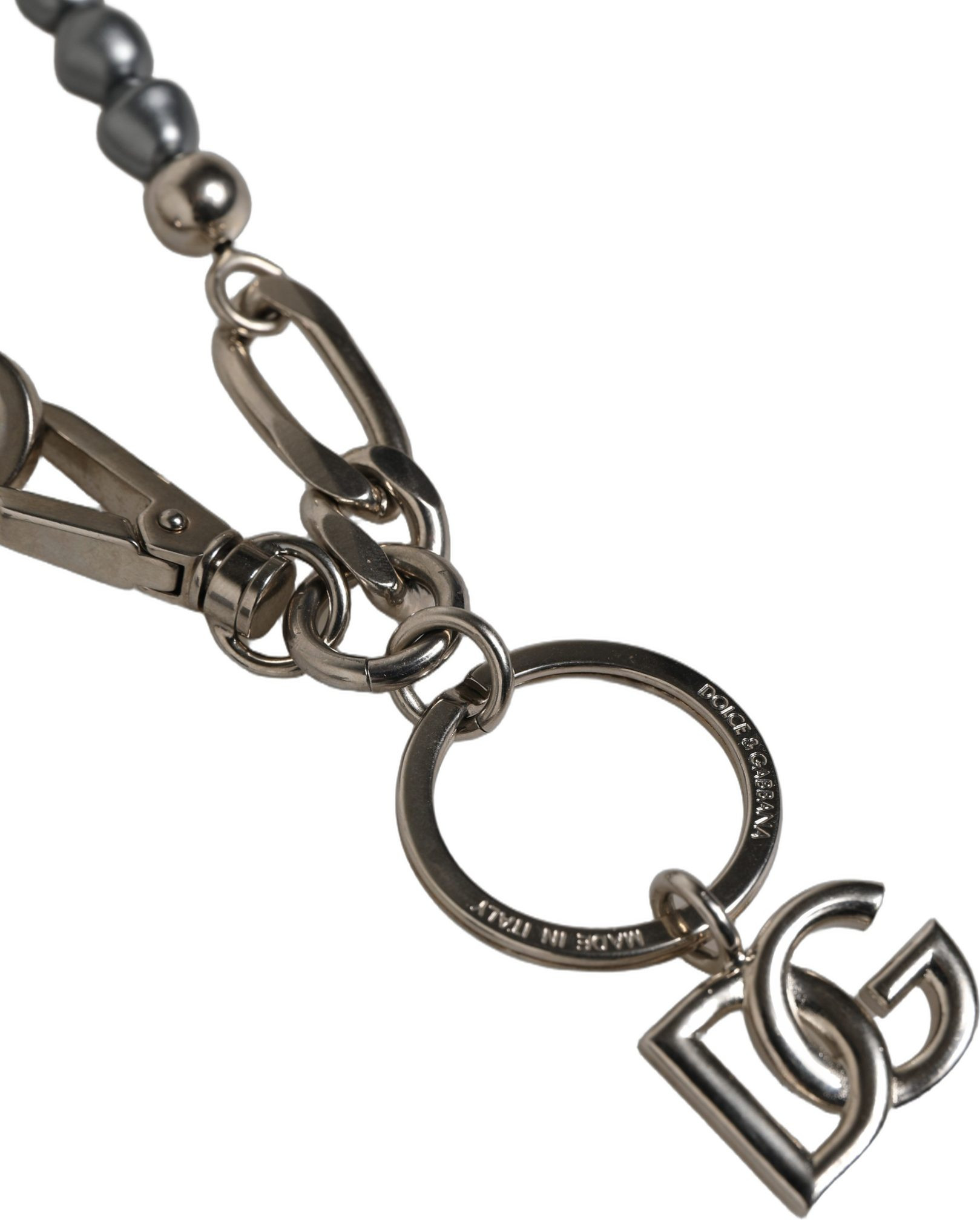Necklace Dolce & Gabbana Silver Tone Chain Signature DG Logo Pendant Necklace