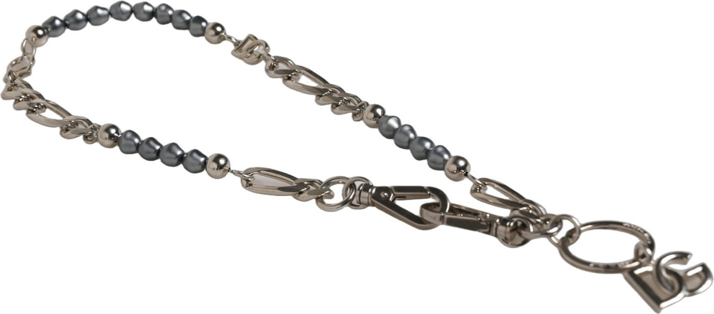 Necklace Dolce & Gabbana Silver Tone Chain Signature DG Logo Pendant Necklace