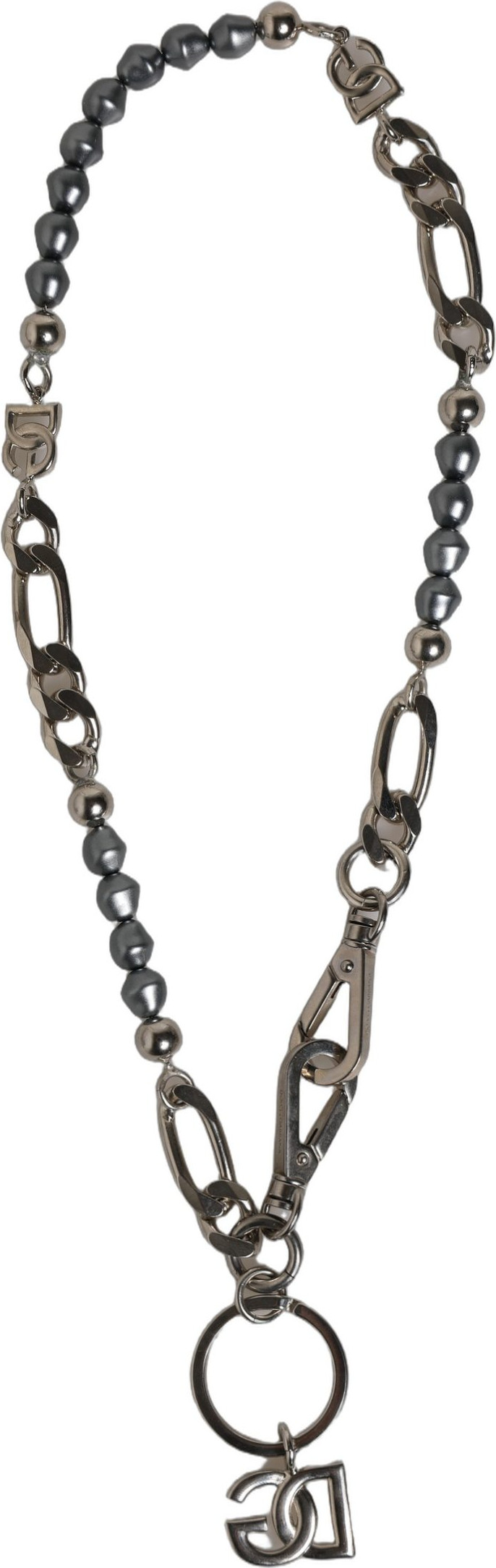 Necklace Dolce & Gabbana Silver Tone Chain Signature DG Logo Pendant Necklace