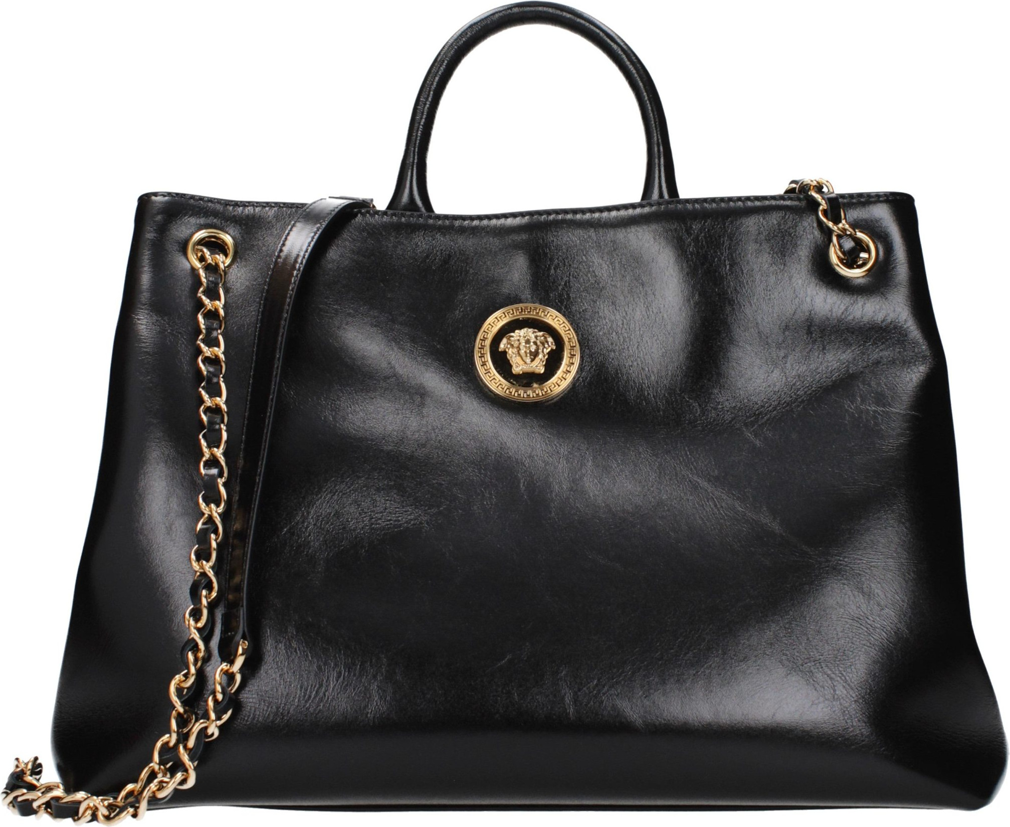 Handbag Versace Black Leather