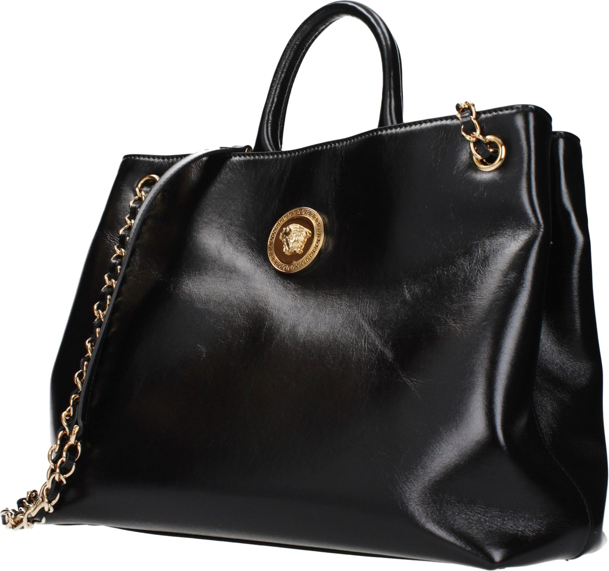 Handbag Versace Black Leather