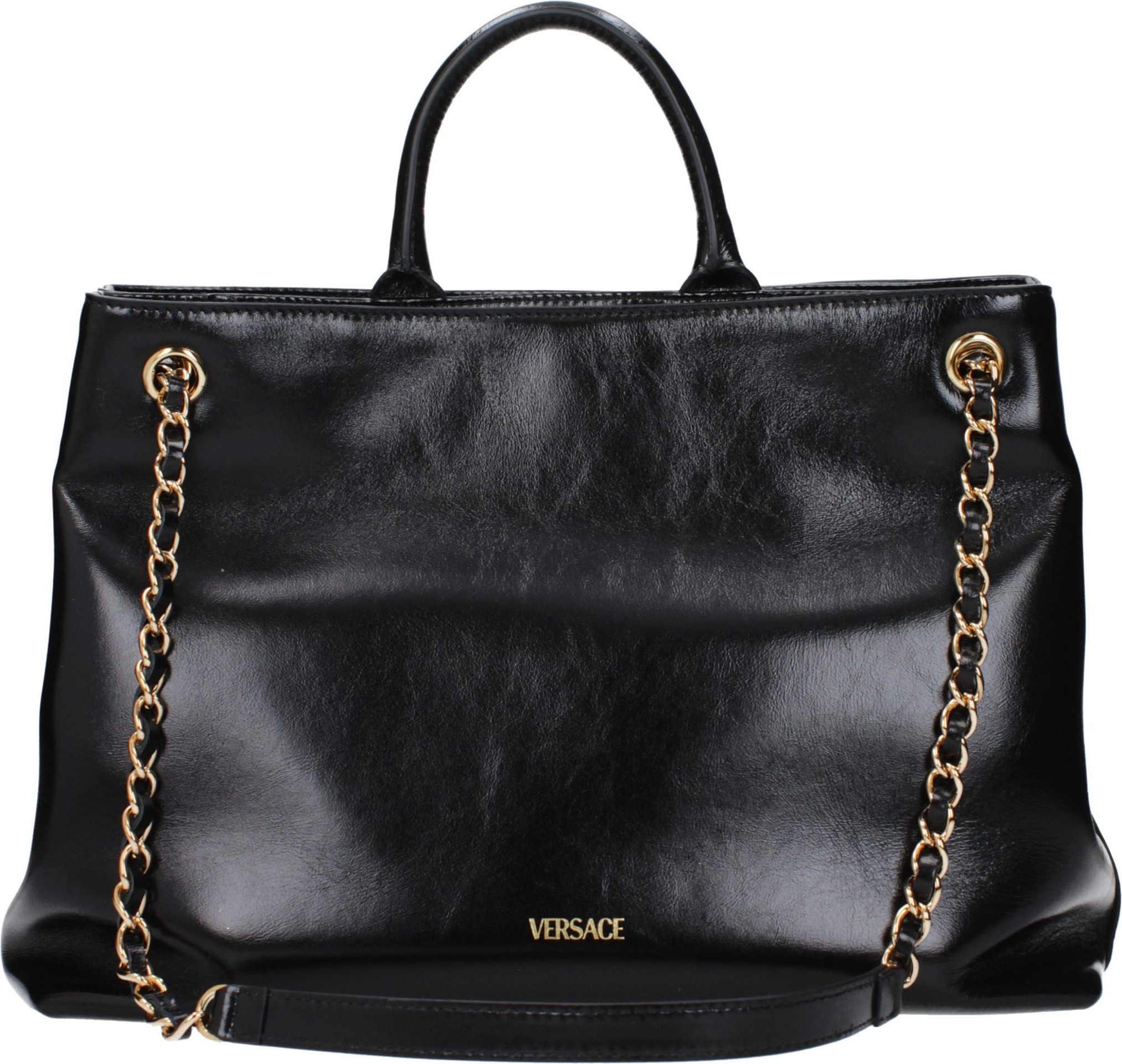 Handbag Versace Black Leather