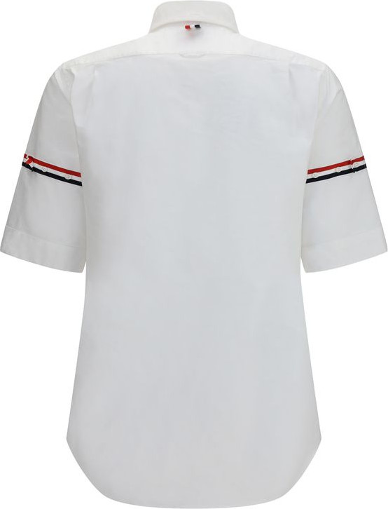 Shirt White Cotton Shortsleeve Shirt