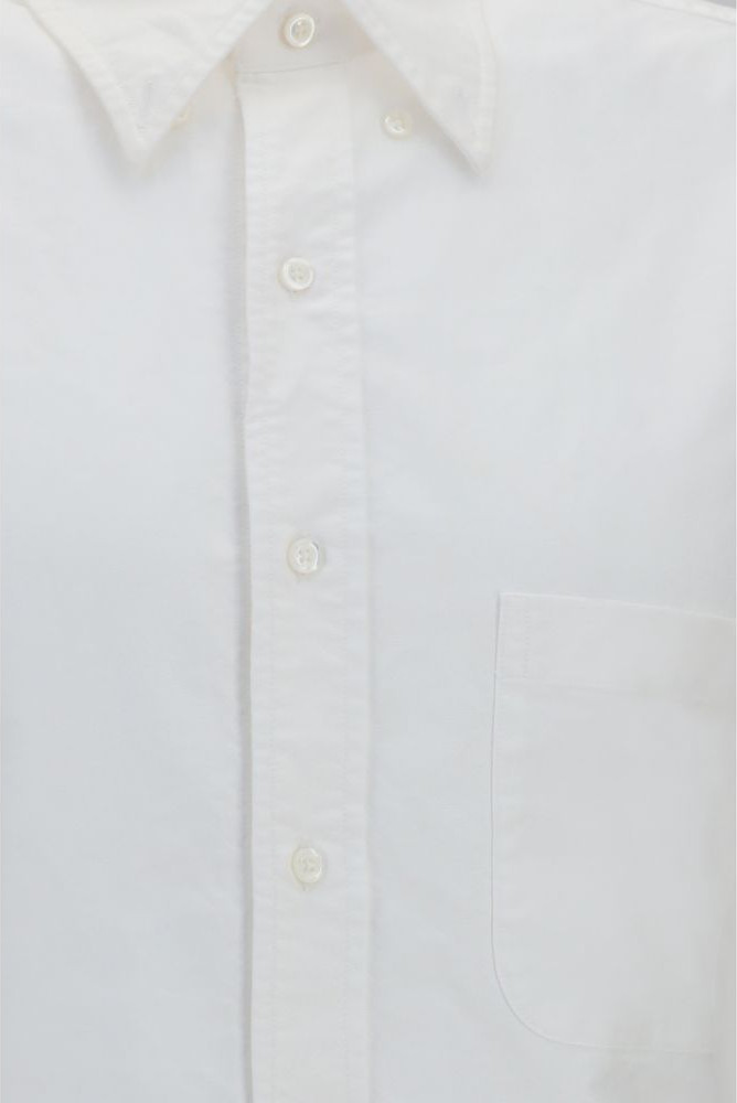 Shirt White Cotton Shortsleeve Shirt