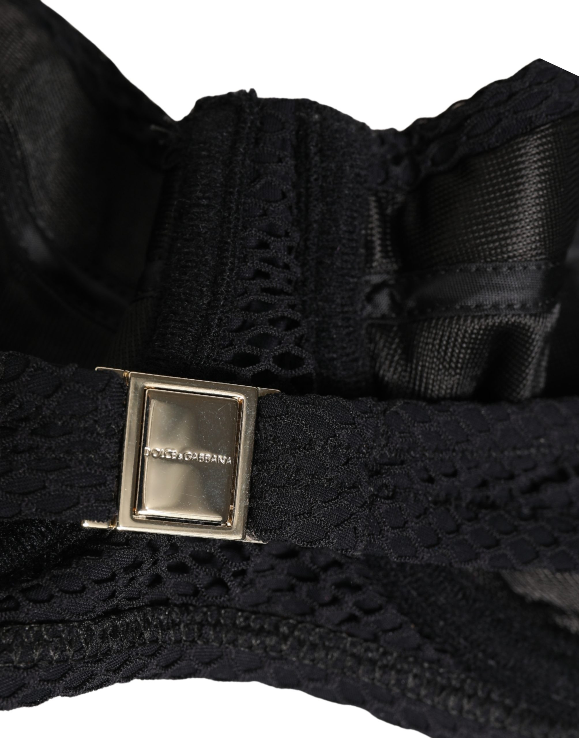 Brassiere Black Nylon Padded Balconnet Dolce & Gabbana