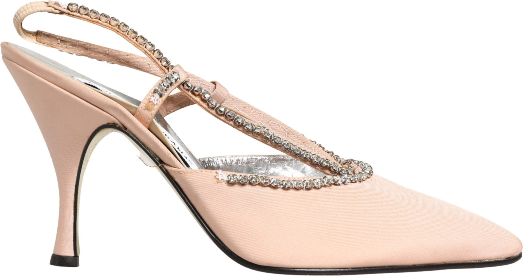 Schuhe Beige Crystal Heels Slingbacks Sandalen Schuhe Dolce & Gabbana