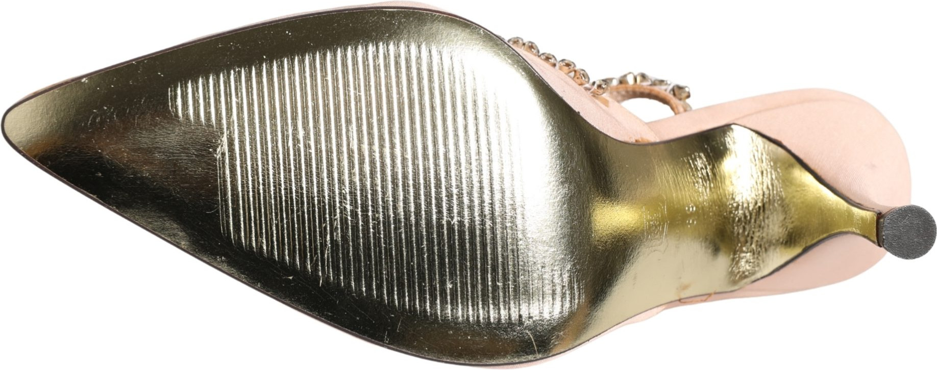 Shoes Beige Crystal Heels Slingbacks Sandals Shoes Dolce & Gabbana