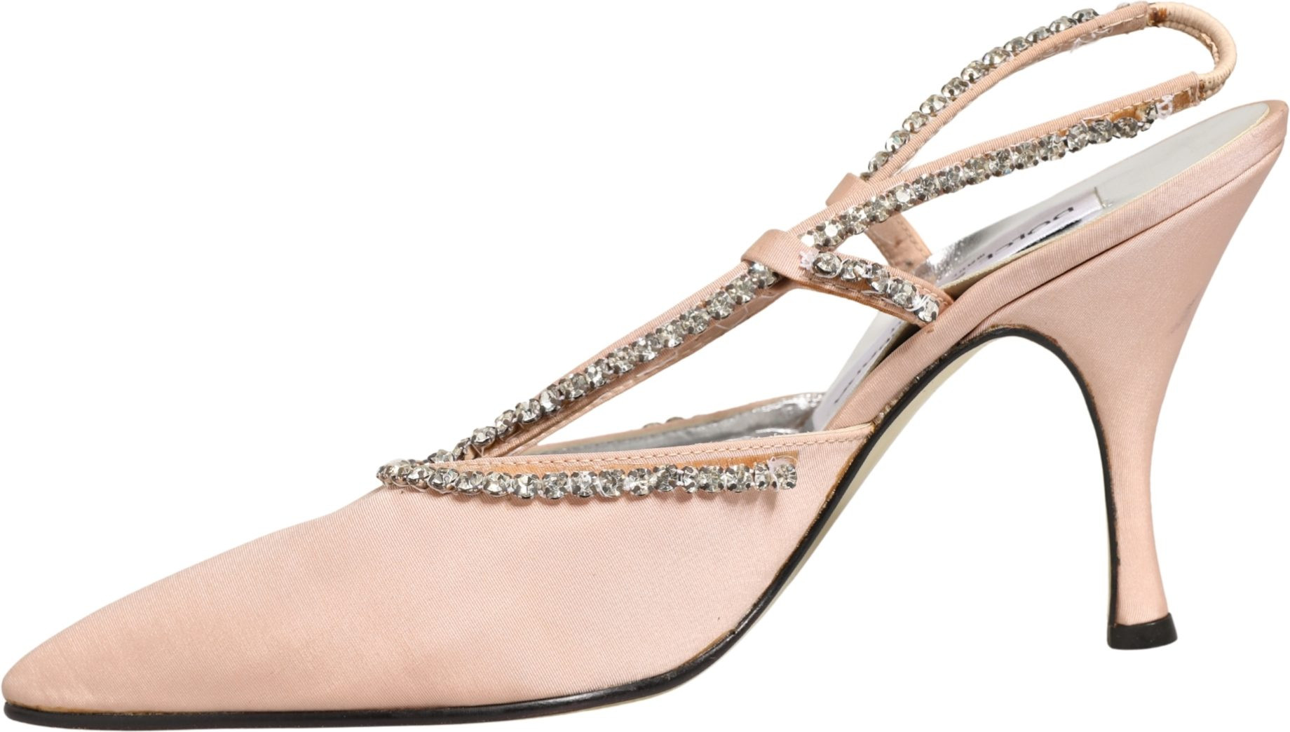 Shoes Beige Crystal Heels Slingbacks Sandals Shoes Dolce & Gabbana