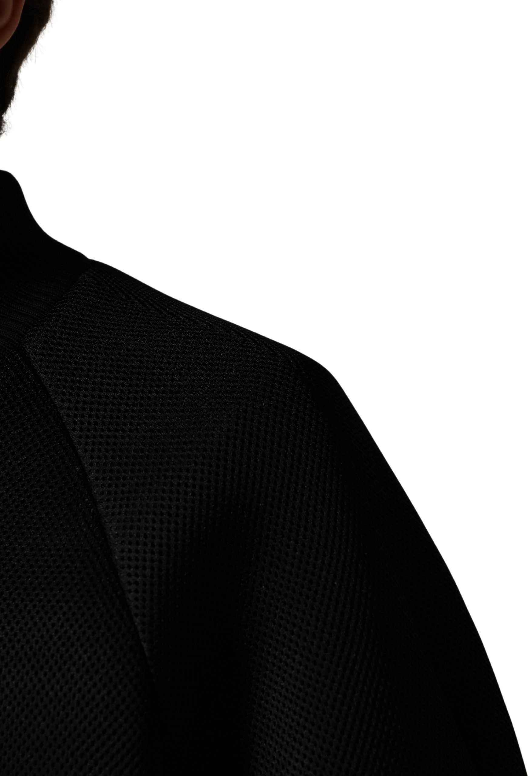 Jacket Dolce & Gabbana Herren Schwarz Nylon Bomberjacke mit durchgehendem Reißverschluss