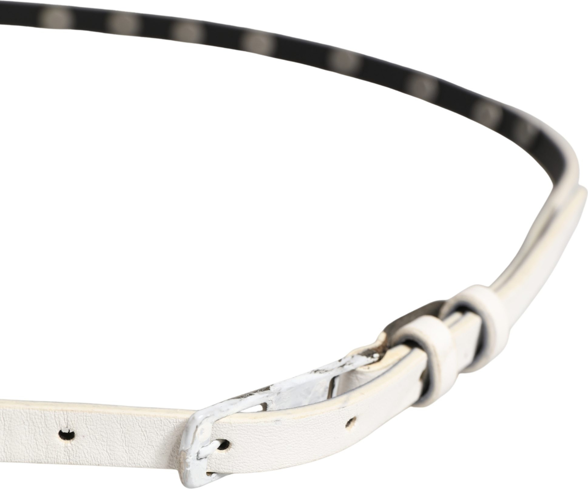 Belt Costume National White Leather Studded Cintura Belt