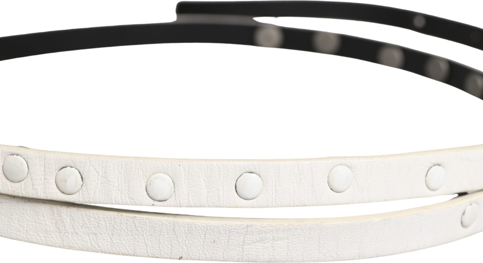 Belt Costume National White Leather Studded Cintura Belt