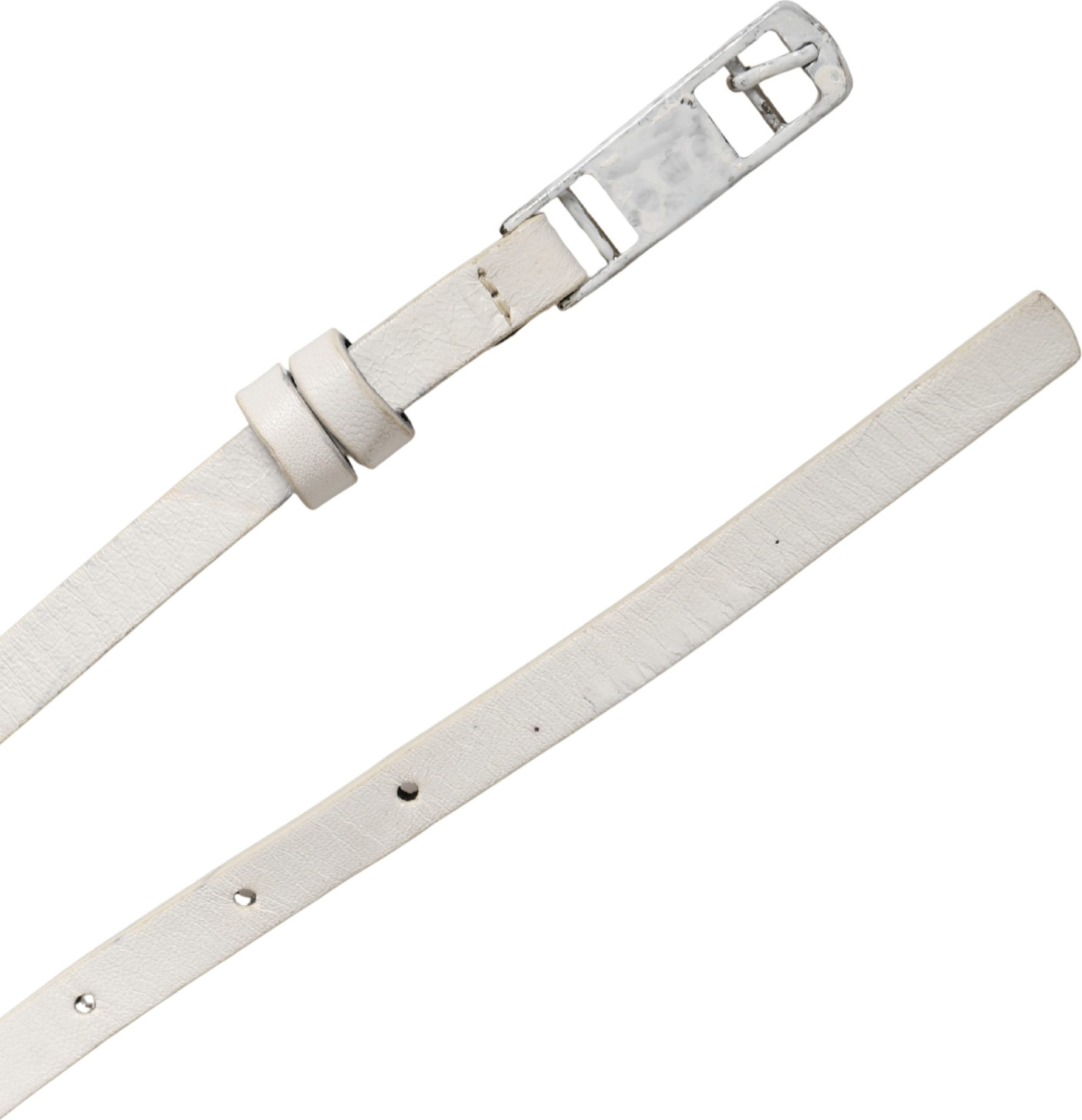 Belt Costume National White Leather Studded Cintura Belt