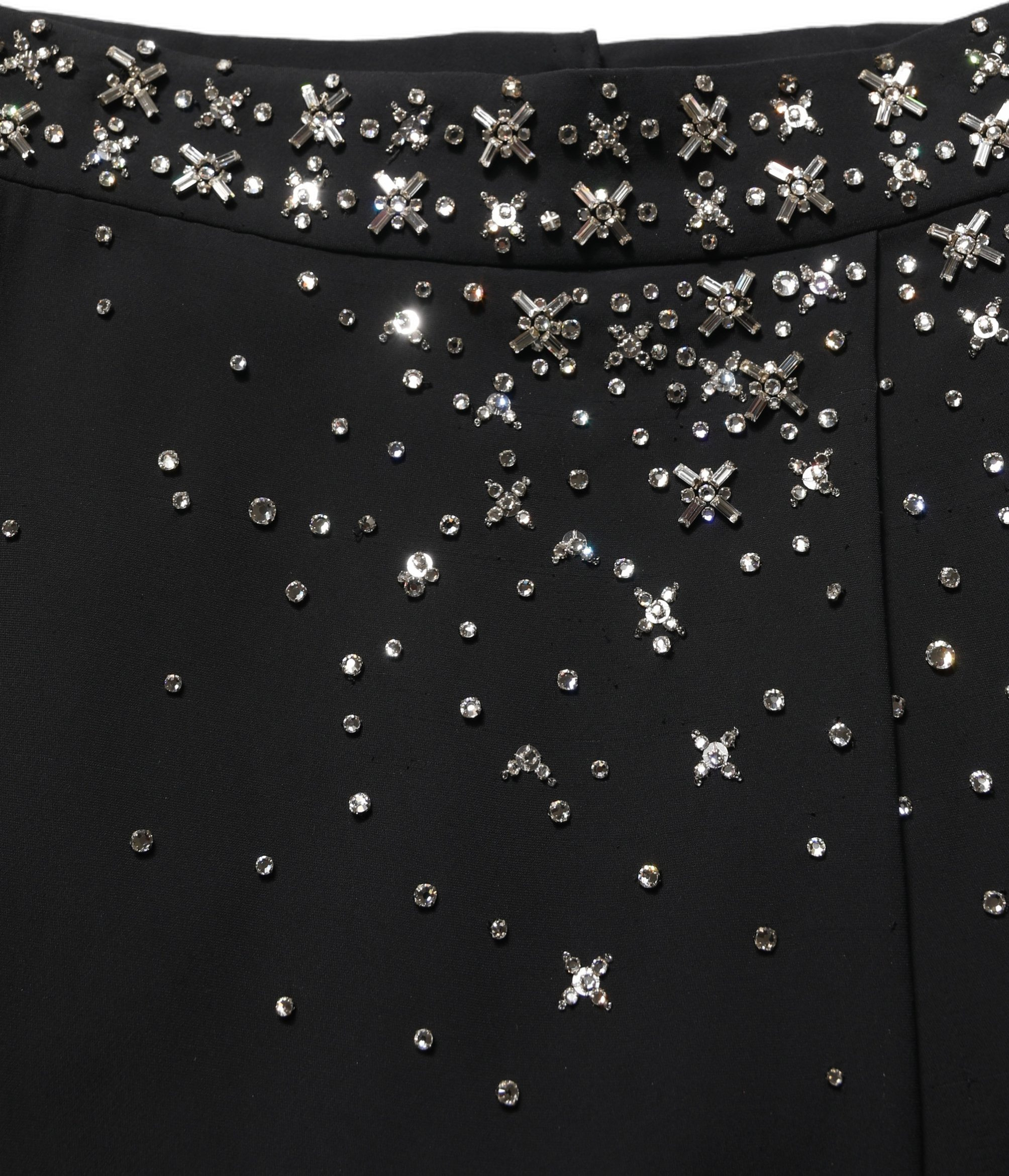 Skirt Dolce & Gabbana Black Crystal Embellished High Slit Skirt