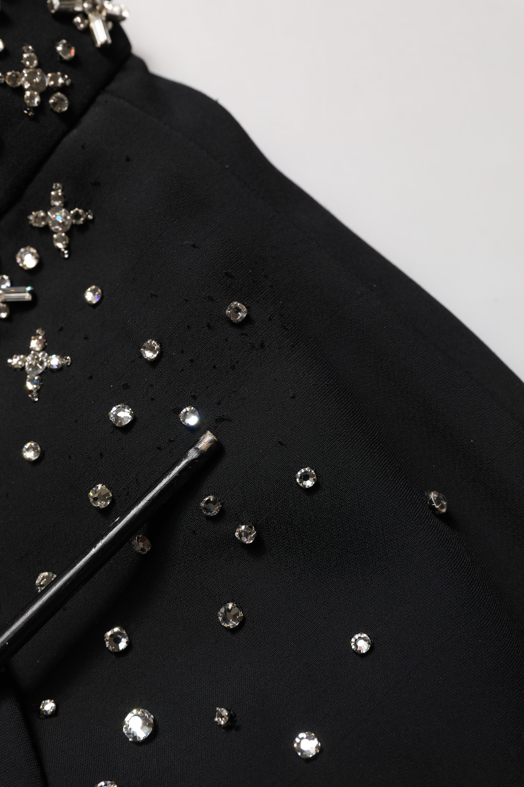 Skirt Dolce & Gabbana Black Crystal Embellished High Slit Skirt