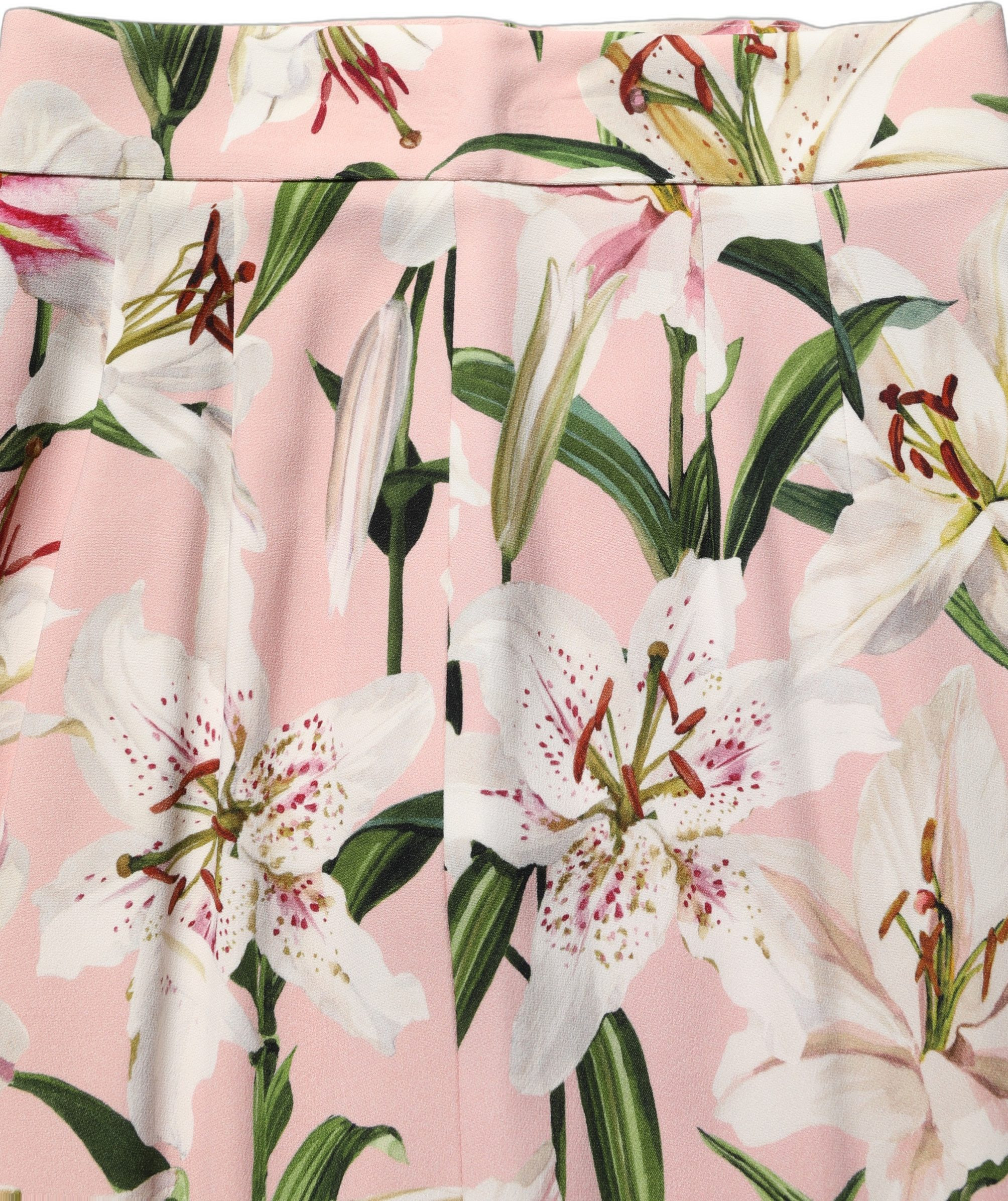 Skirt Dolce & Gabbana Pink Lilium Print High Waist Pencil