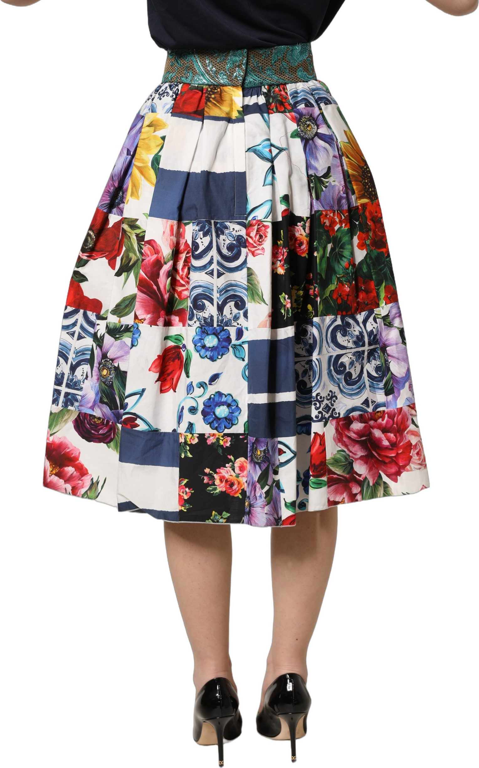 Юбка-миди А-силуэта Dolce & Gabbana Multicolor Patchwork