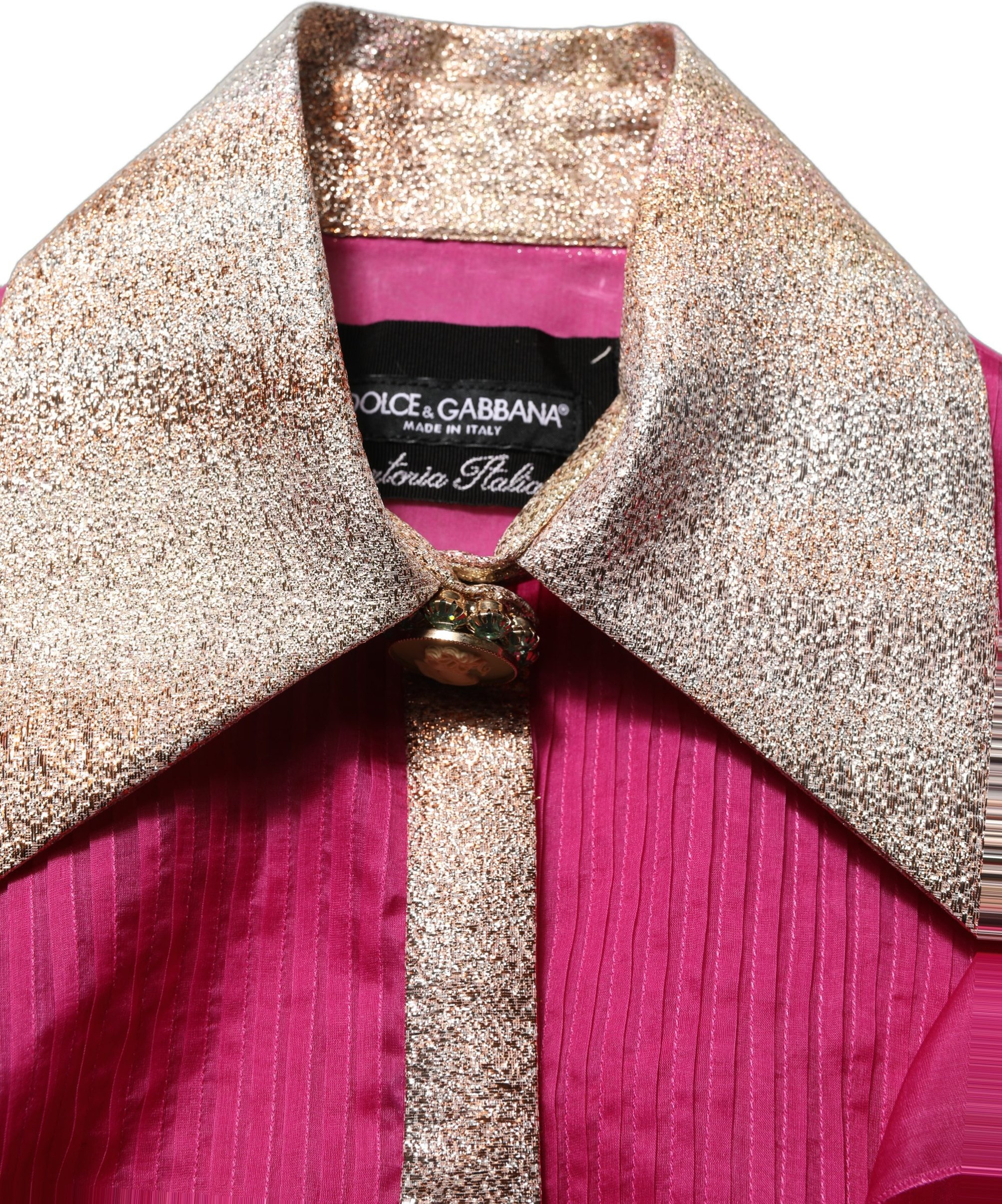 Blouse Dolce & Gabbana Fuchsia Sheer Chiffon Buttoned