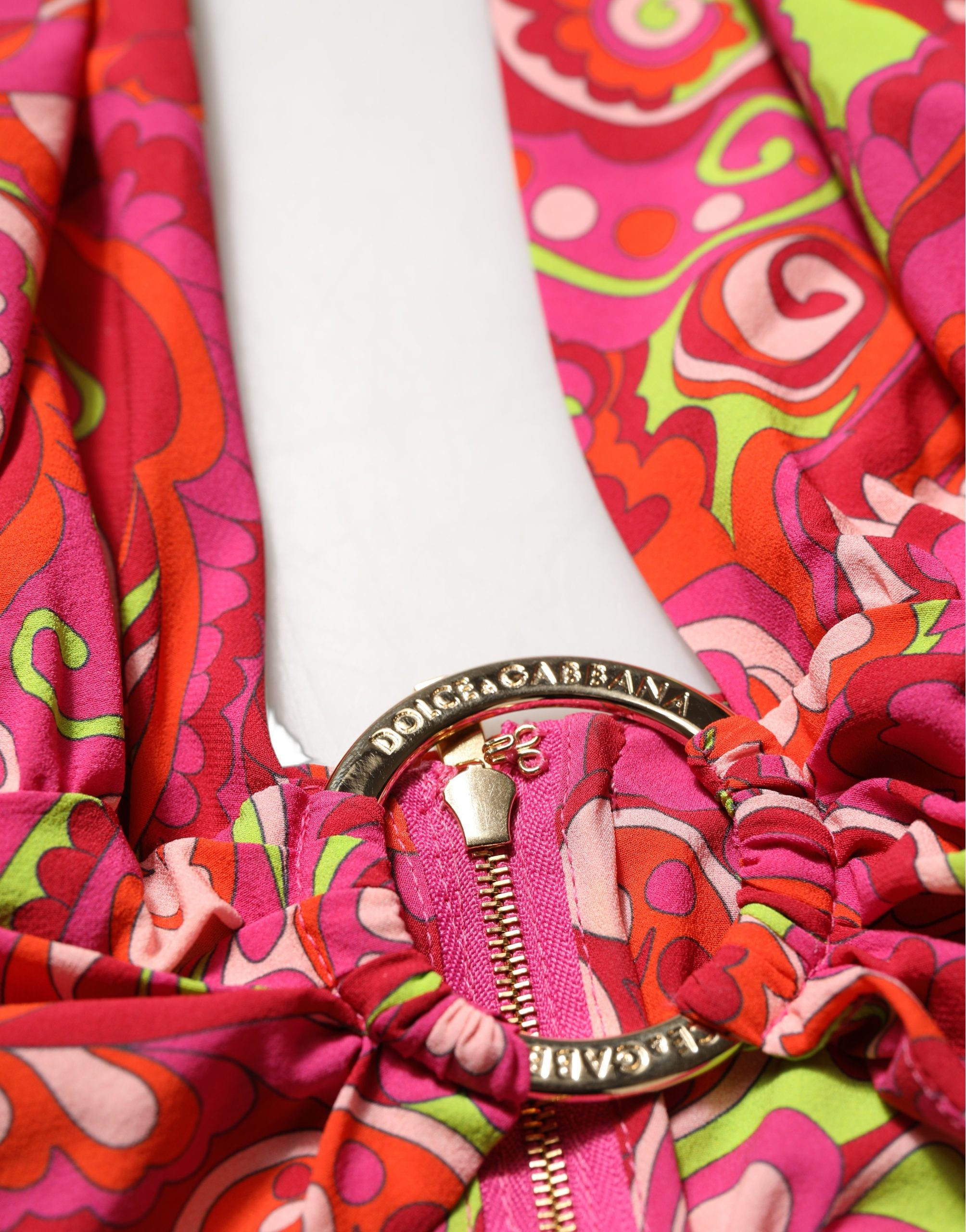 Red Paisley Silk Halter Neck Crop Tank Top Dolce & Gabbana