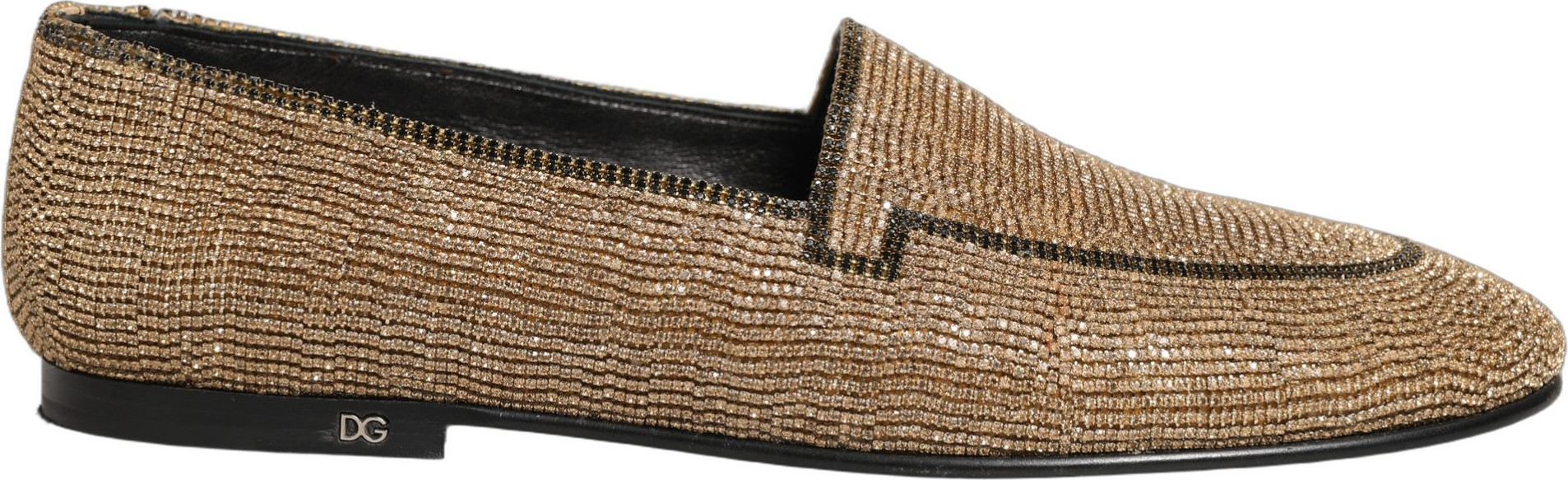 Loafer Schuhe Dolce & Gabbana Gold Kristall Verziert
