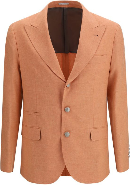 Brunello Cucinelli Orange Wool Oves Aries Blazer Jeketi