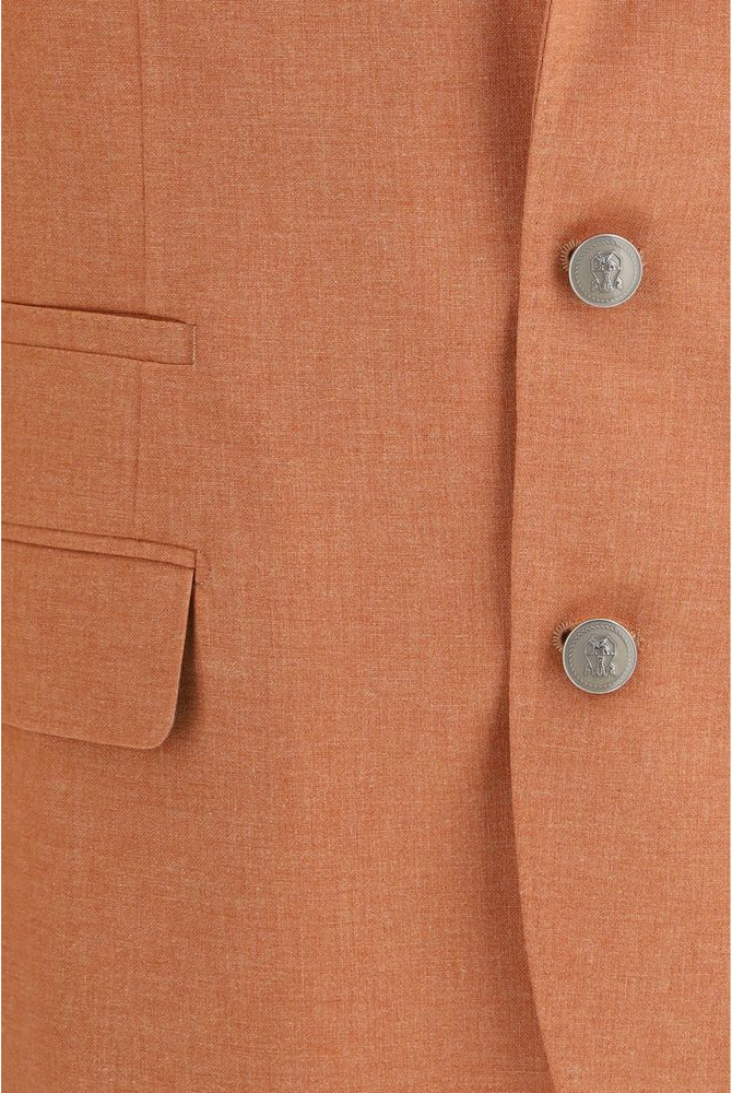 Brunello Cucinelli Orange Wool Oves Aries Blazer Jeketi