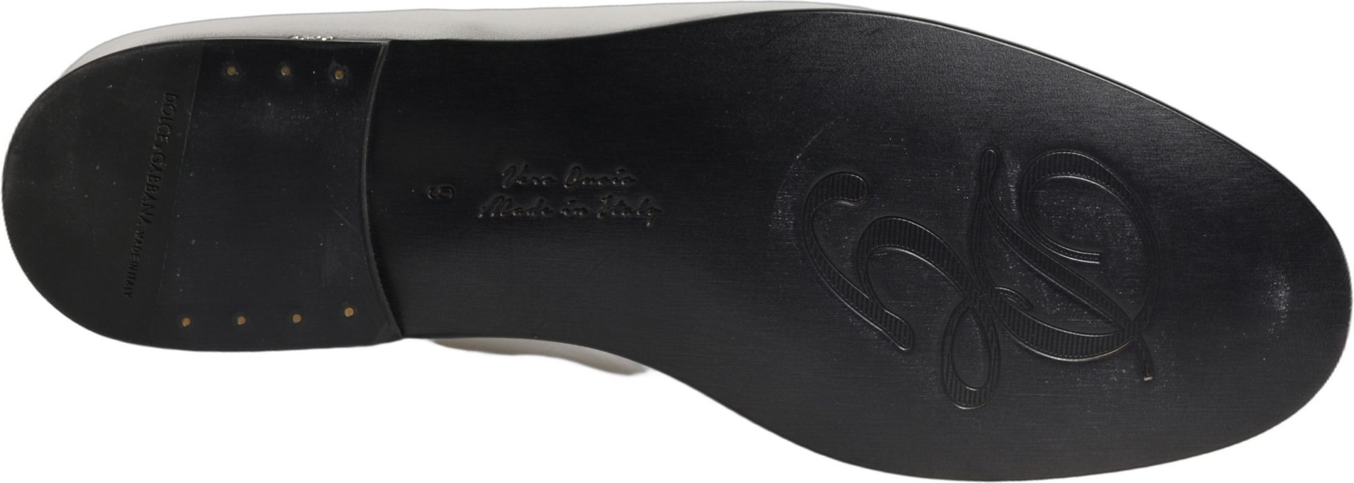 Slipper Dolce & Gabbana Silber Leder DG Logo Zum Reinschlüpfen