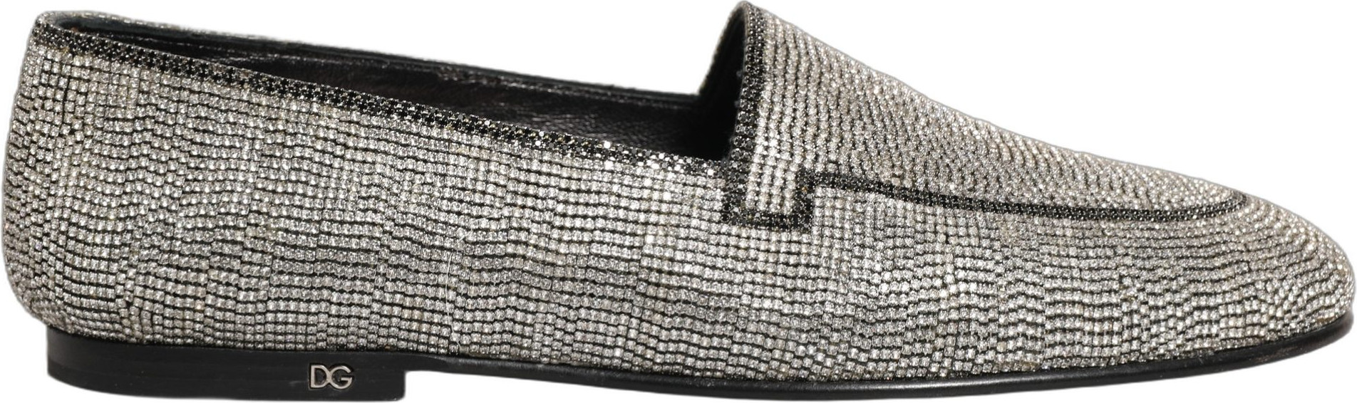 Loafer-Kleiderschuhe Dolce & Gabbana Herren Loafer-Schuhe mit silberner Kristallverzierung