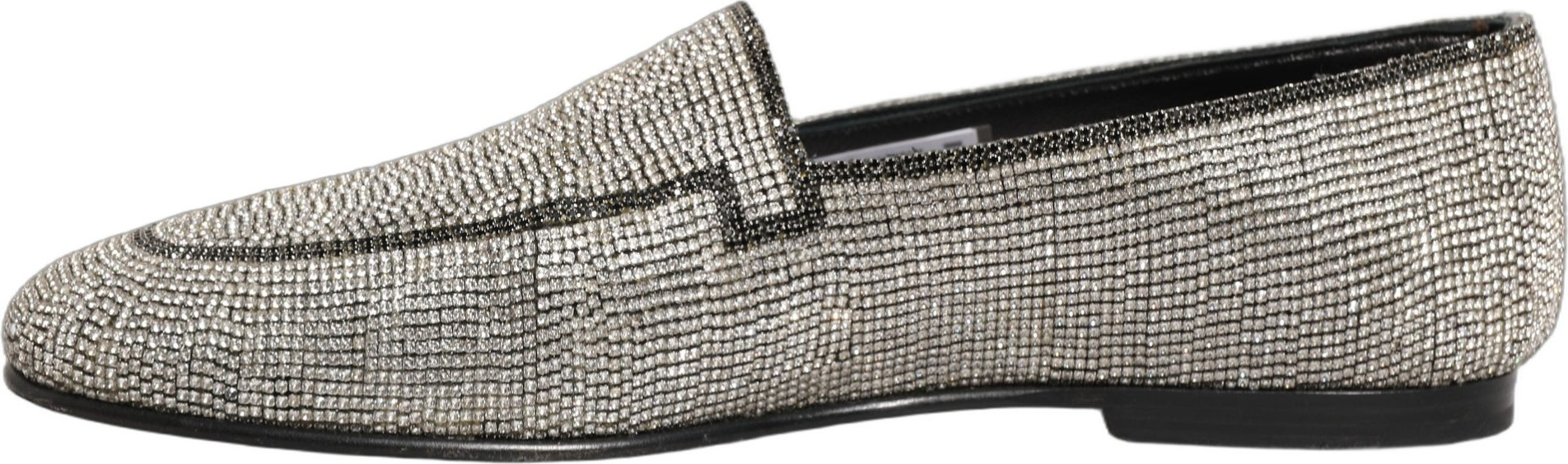 Loafers dress shoes Dolce & Gabbana Silver Crystal Embellished Men Loafers Shoes