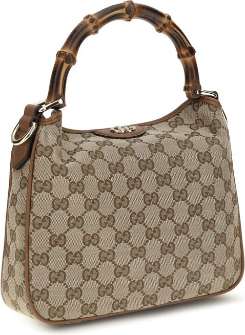 Сумка на плечо Gucci коричневая из ткани