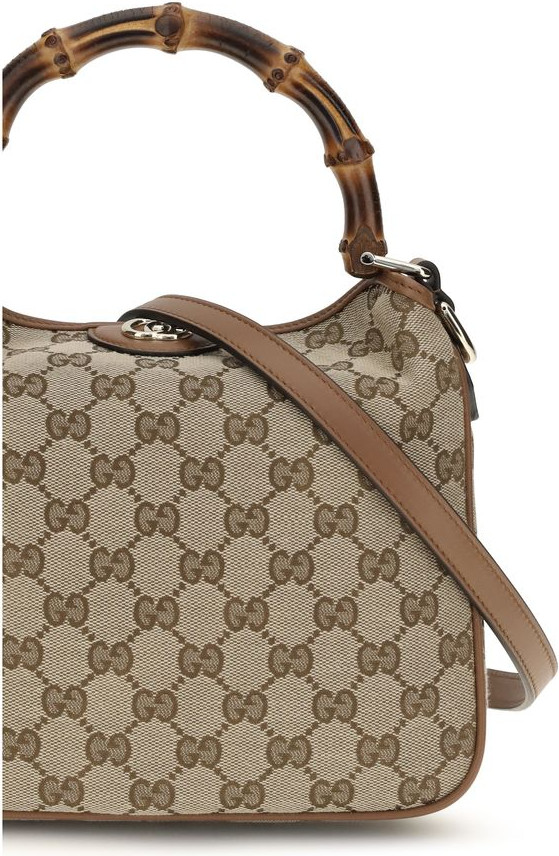 Сумка на плечо Gucci коричневая из ткани