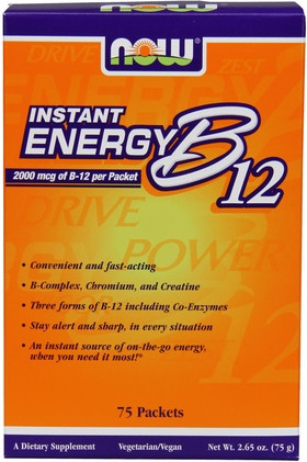 Packets of Vitamin B12 Now Foods Instant Energy
