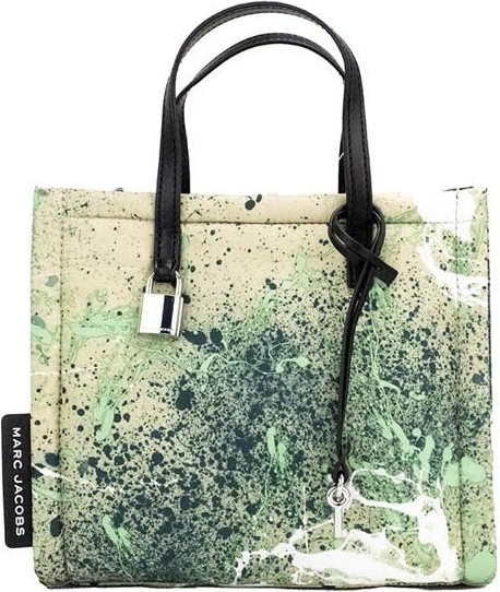 Handbag The Marc Jacobs Mini Green Multi Splatter Paint Print Nylon Crossbody Tote