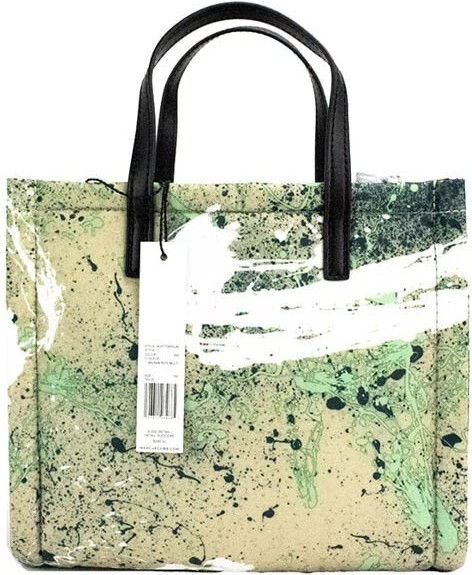Handbag The Marc Jacobs Mini Green Multi Splatter Paint Print Nylon Crossbody Tote