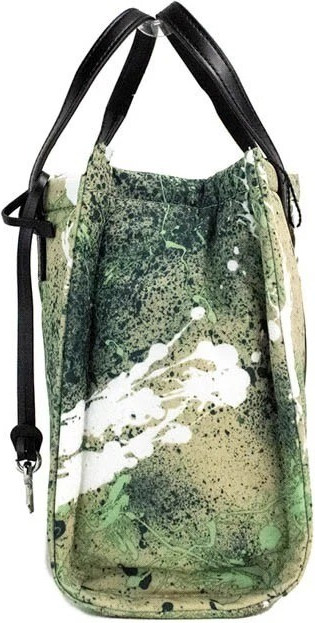 Handbag The Marc Jacobs Mini Green Multi Splatter Paint Print Nylon Crossbody Tote