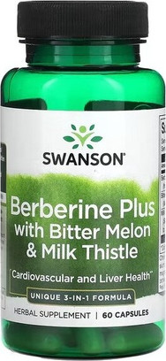 Supplement Swanson Berberine Plus With Bitter Melon & Milk Thistle 60 Capsules