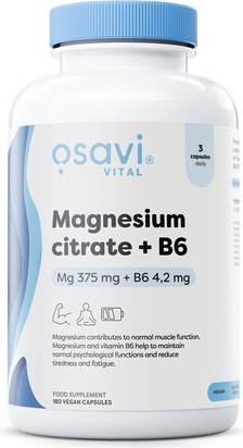 Vegetable Capsules Osavi Magnesium Citrate B6