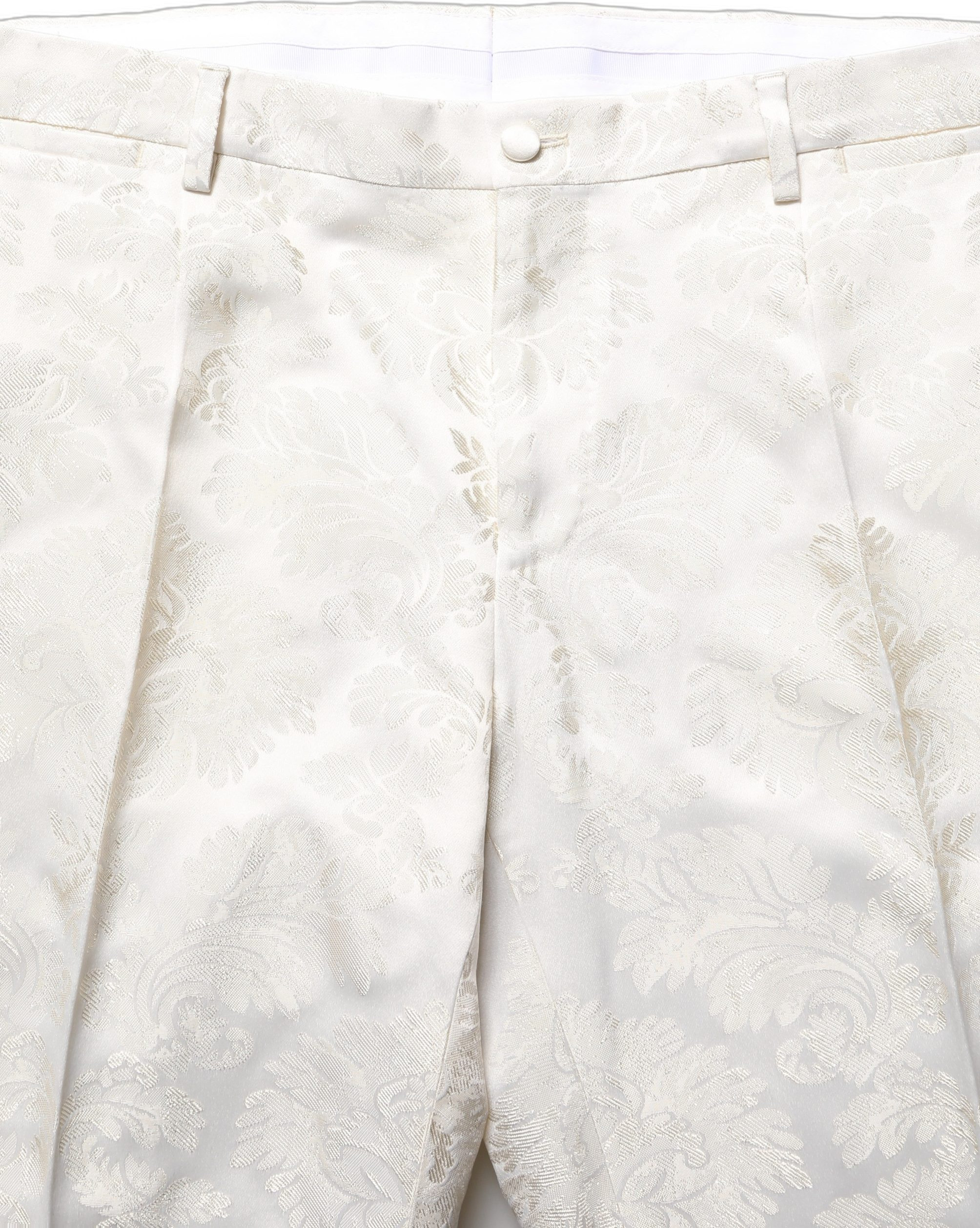White Floral Men Dress Formal Trouser Pants Dolce & Gabbana