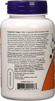 Vegetable Capsules Now Foods True Focus